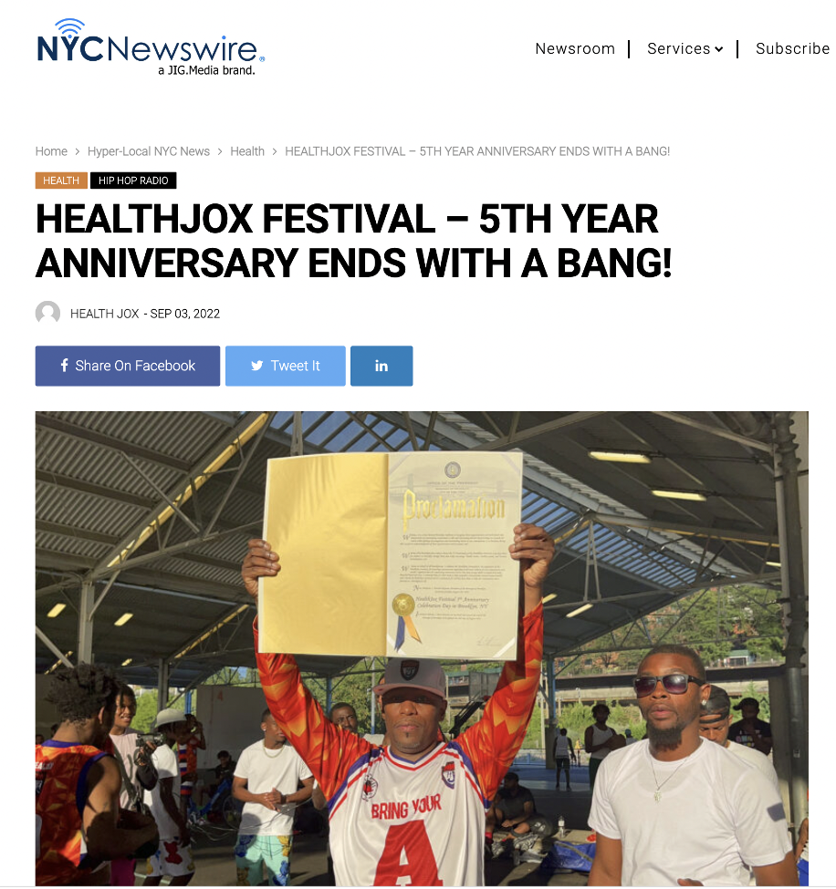 Dewry DuRoi Bradford celebrated the 5th year anniversary of the Healthjox Festival
